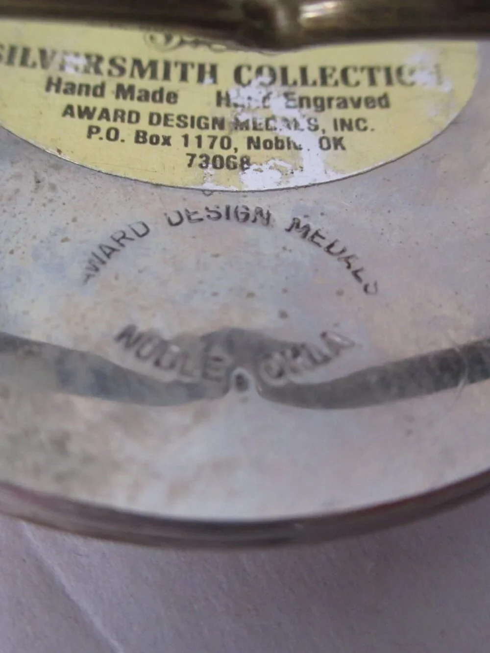 ADM Arkanasas Award Design Metals Silversmith Collection Hand Engraved Vintage